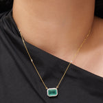 Load image into Gallery viewer, Emerald Halo Necklace