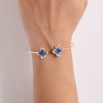 Load image into Gallery viewer, Floral Sapphire Diamond Bracelet
