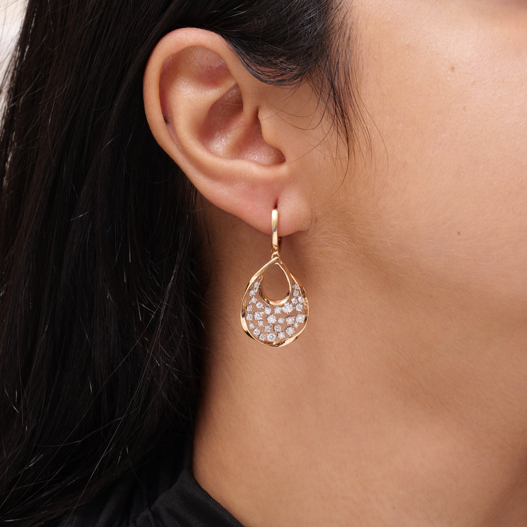 Teardrop Diamond Dangle Earrings