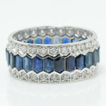 Load image into Gallery viewer, Blue Sapphire Diamond Eternity Band Ring