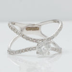 Load image into Gallery viewer, Crossover Solitaire Diamond Ring