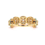Load image into Gallery viewer, Emerald Halo Diamond Band Ring