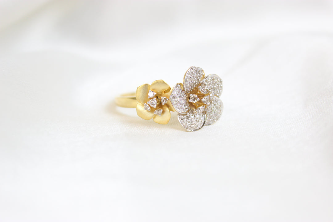 Double Flower Diamond Ring