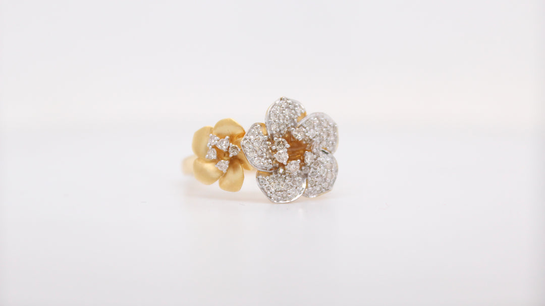 Double Flower Diamond Ring