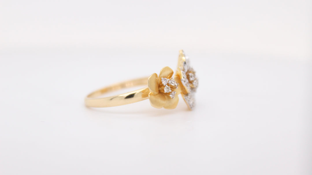 Double Flower Diamond Ring
