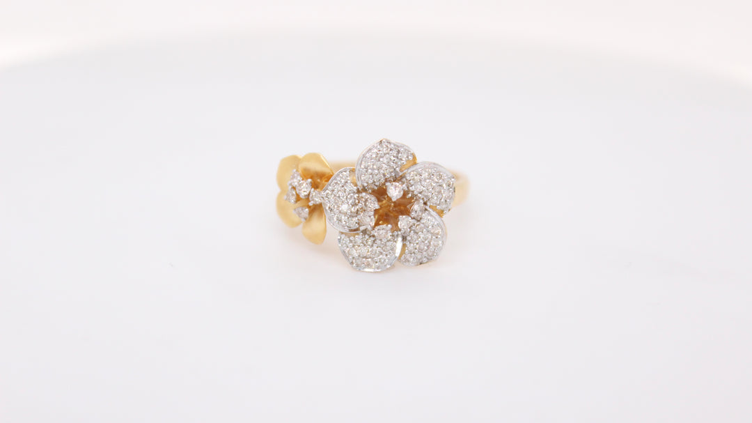 Double Flower Diamond Ring