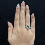 Load image into Gallery viewer, Emerald Natural Diamond Bypass Ring