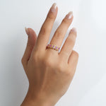 Load image into Gallery viewer, Oval Pink Sapphire Eternity Diamond Band Ring