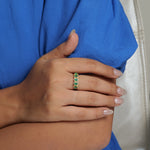 Load image into Gallery viewer, Emerald Eternity Diamond Band Ring