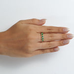 Load image into Gallery viewer, Emerald Eternity Diamond Band Ring