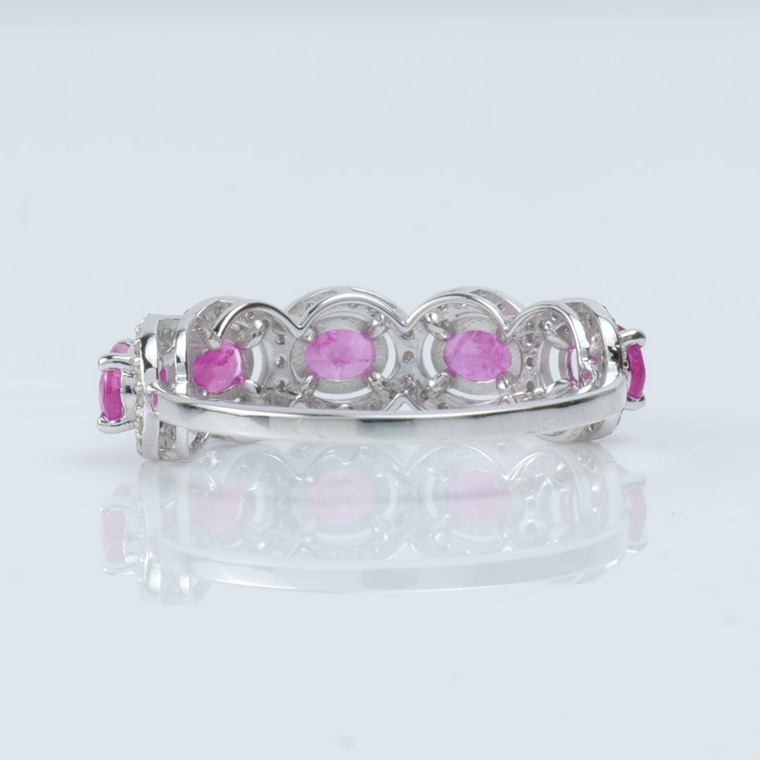 Ruby Halo Eternity Diamond Band Ring