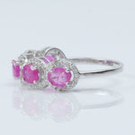 Load image into Gallery viewer, Ruby Halo Eternity Diamond Band Ring