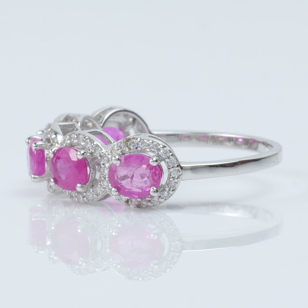 Ruby Halo Eternity Diamond Band Ring