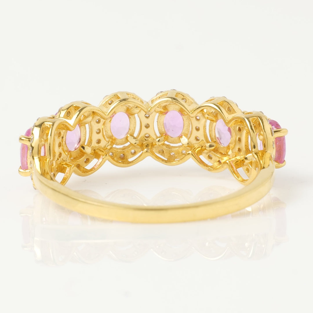 Pink Sapphire Diamond Eternity Band Ring