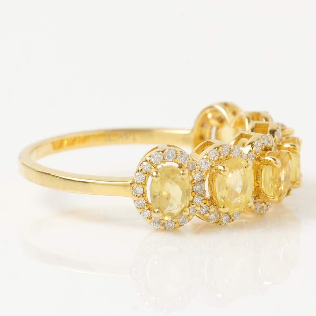 Yellow Sapphire Diamond Eternity Band Ring