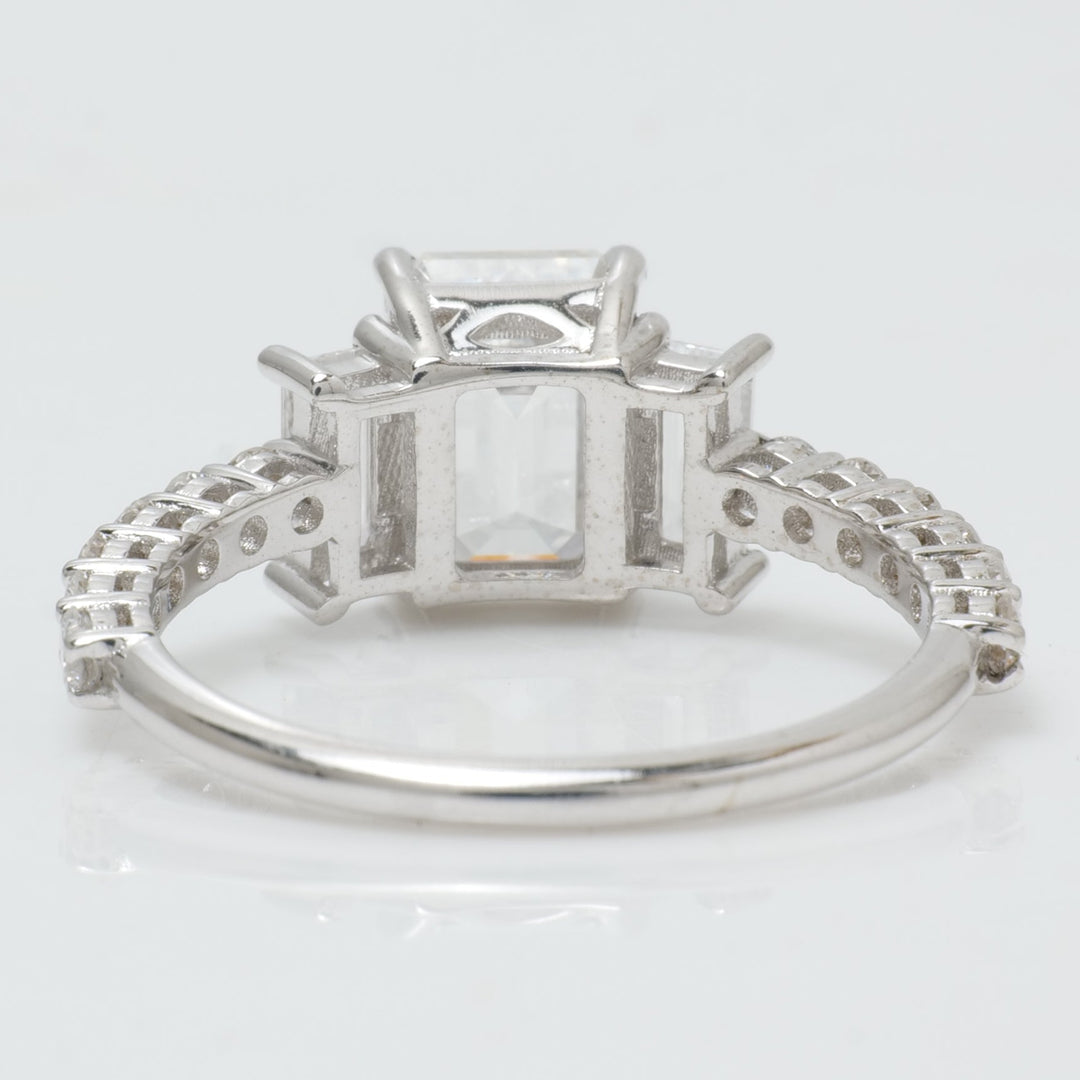 Emerald Cut Three Stone Diamond Ring