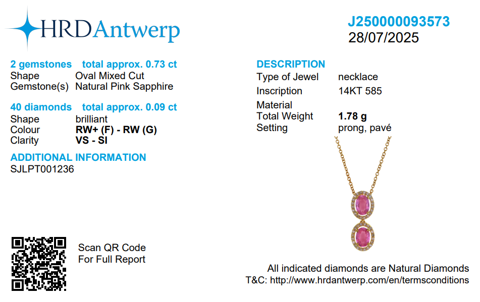 Oval Pink Sapphire Halo Diamond Necklace