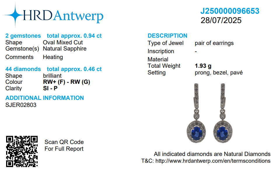 Sapphiree Drop Diamond Dangle Earrings
