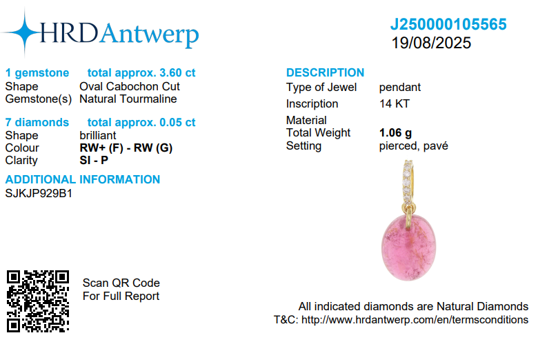 Oval Pink Tourmaline Diamond Pendant Necklace