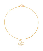 Load image into Gallery viewer, Butterfly Diamond Charm, 14k Solid Gold, Natural Diamonds, Stackable Animal Pendant, Everyday Jewelry, Open Wings Minimalist Jewelry