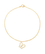 Load image into Gallery viewer, Butterfly Diamond Charm, 14k Solid Gold, Natural Diamonds, Stackable Animal Pendant, Everyday Jewelry, Open Wings Minimalist Jewelry