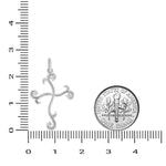 Load image into Gallery viewer, Diamond Cross Pendant, 14k Solid Gold, Natural Diamonds, Scroll Cross Necklace With Adjustable Chain, Everyday Minimalist Jewelry