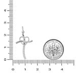 Load image into Gallery viewer, Diamond Heart Cross Pendant, 14k Solid Gold, Natural Diamonds, Cross Necklace With Adjustable Chain, Minimalistic Everyday Jewelry