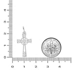 Load image into Gallery viewer, Diamond Celtic Cross Pendant, 14k Solid Gold, Natural Diamonds, Religious Necklace With Adjustable Chain, Everyday Minimalist Jewelry