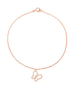 Load image into Gallery viewer, Butterfly Diamond Charm, 14k Solid Gold, Natural Diamonds, Stackable Animal Pendant, Everyday Jewelry, Open Wings Minimalist Jewelry