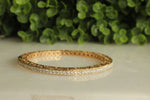 Load image into Gallery viewer, Filigree Diamond Bangle Bracelets, 14k Solid Gold Wedding Bangle, Moissanite Bracelet, Stacking Bangle, Gift for her
