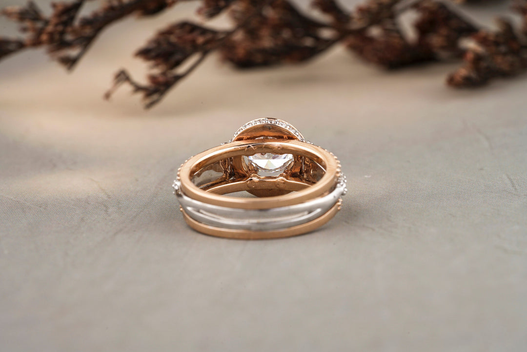 Solitaire Engagement Ring, Round Halo Ring, Moissanite Ring, Wedding Ring, Promise Ring, Art Deco Ring, Bridal ring Gift For Her