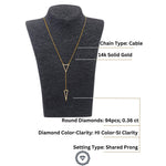 Load image into Gallery viewer, Double Triangle Layered Diamond Charm Necklace, 14k Solid Gold, Natural Diamonds, Ready To Ship, Women's Day Gift