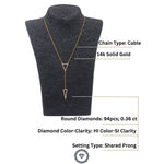 Load image into Gallery viewer, Double Triangle Layered Diamond Charm Necklace, 14k Solid Gold, Natural Diamonds, Ready To Ship, Women's Day Gift