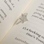 Load image into Gallery viewer, Star Diamond Ring, 14k Solid Gold, Natural Diamonds, Everyday Stackable Ring, Celestial Jewelry, Gift For Her