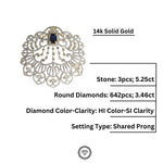 Load image into Gallery viewer, Changeable Centre Stone Diamonds Pendant Necklace, 14k Solid Gold, Natural Diamonds, Filigree Diamond Necklace, Gift for her