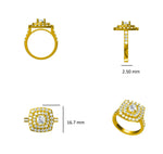 Load image into Gallery viewer, Solitaire Square Diamond Ring, 14k Solid Gold, Illusion Setting, Wedding Engagement Ring, Natural Diamonds, Gift For Her