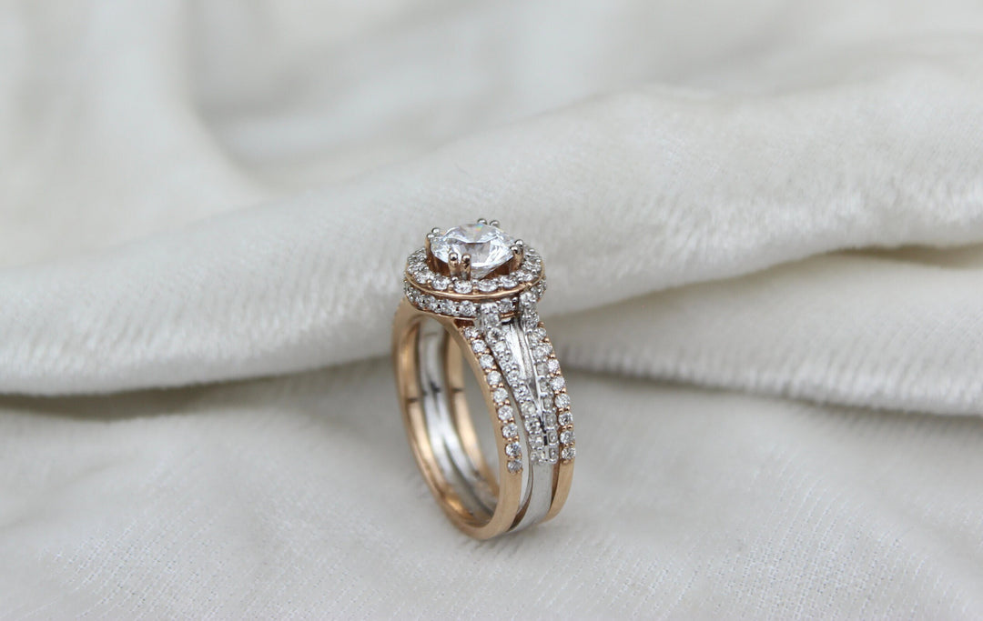 Solitaire Engagement Ring, Round Halo Ring, Moissanite Ring, Wedding Ring, Promise Ring, Art Deco Ring, Bridal ring Gift For Her