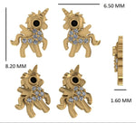 Load image into Gallery viewer, Kids Unicorn Diamond Stud Earrings, 14k Solid Gold, Natural Diamonds, Kids Jewelry, Gift for toddlers, girls, and kids Gift For Her