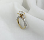 Load image into Gallery viewer, Solitaire Rose Design Diamond Ring, 14k Solid Gold Engagement Gift, Moissanite Ring, Gift For Her