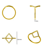 Load image into Gallery viewer, Rhombus Diamond Ring, 14k Solid Gold, Natural Diamond, Pave Diamond Minimalist Ring, Gift for her, Geometric Stacking Ring, Everyday Jewelry