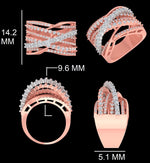 Load image into Gallery viewer, Criss Cross Natural Diamond Band Ring: 14k Solid Gold Wide Cocktail Statement Ring, HRD Certified, Ready To Ship