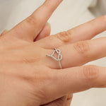 Load image into Gallery viewer, Heart Diamond Ring, Love Ring, 14k Solid Gold, Natural Diamonds, Proposal Ring, , Everyday Jewelry Gift For Her