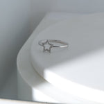 Load image into Gallery viewer, Star Diamond Ring, 14k Solid Gold, Natural Diamonds, Celestial Stackable Ring, Everyday Minimalist Jewelry, Ready To Ship