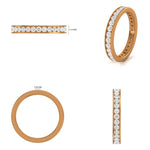 Load image into Gallery viewer, IGI Certified Lab grown Diamond Channel Eternity Band: 14k Solid Gold Stackable Infinity Ring