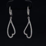 Load image into Gallery viewer, Dangle Diamond Earrings In 18k Solid Gold, Heart Earrings With Natural Diamonds, Gift for her