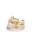 Load image into Gallery viewer, Two-Tone Baguette Diamond Hoop Earrings: 14k Gold Huggies, IGI Certified