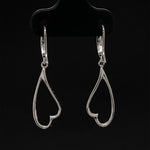 Load image into Gallery viewer, Dangle Diamond Earrings In 18k Solid Gold, Heart Earrings With Natural Diamonds, Gift for her