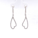 Load image into Gallery viewer, Dangle Diamond Earrings In 18k Solid Gold, Heart Earrings With Natural Diamonds, Gift for her