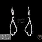 Load image into Gallery viewer, Dangle Diamond Earrings In 18k Solid Gold, Heart Earrings With Natural Diamonds, Gift for her