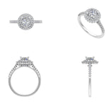 Load image into Gallery viewer, IGI Certified 0.70ct Lab grown Round Solitaire Diamond Ring: 14K Solid Gold Halo Wedding Ring